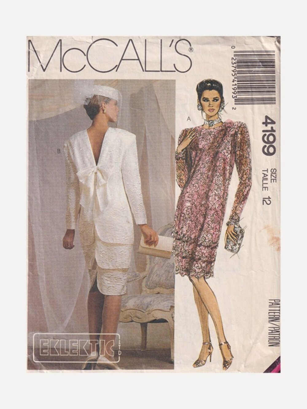 Vintage Sewing Pattern McCalls 4199 Dress Size 12 B34